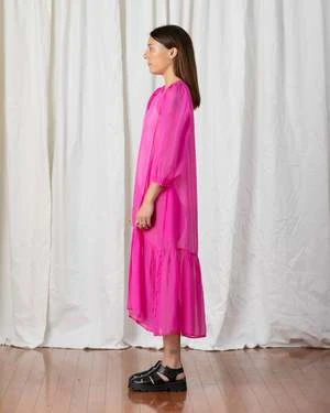 Ali GoldenPEASANT DRESS - NEON PINK - Image 10