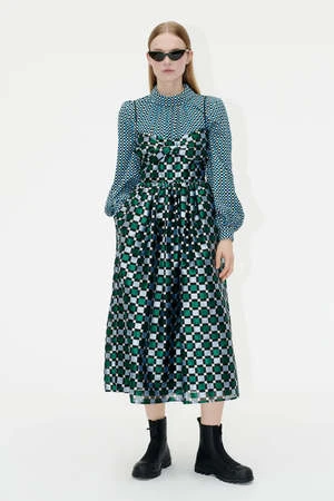 Stine GoyaArya Dress - Mesh Check