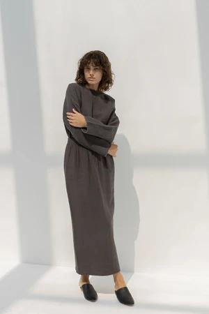 Black CraneLong Skirt - Grey - Image 5