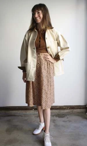 VintageButton Front Skirt - Image 4