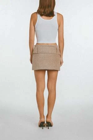 Olivia LatinovichOlivia Latinovich Chenille Mini Skirt - Khaki - Image 5