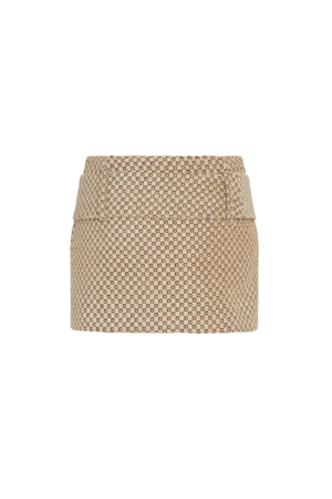 Olivia LatinovichOlivia Latinovich Chenille Mini Skirt - Khaki - Image 3