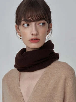 PureCashmere NYCCashmere Collar Scarf - Brown