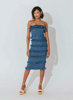 CleobellaEzra Midi Dress - Classic Blue Denim
