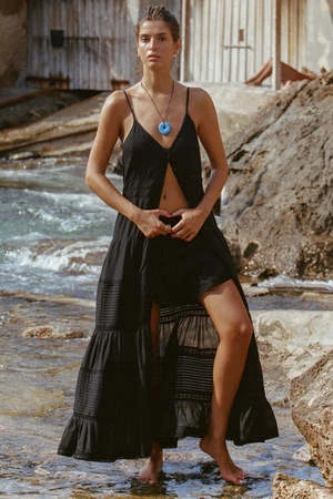 SPELL & THE GYPSY COLLECTIVEDove Lace Strappy Dress - Midnight - Image 3