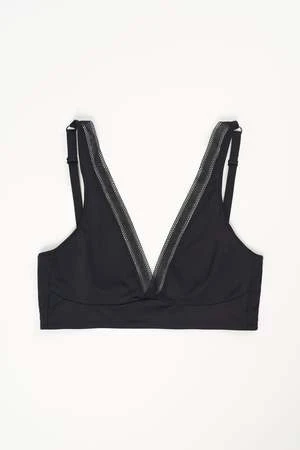 Else Nano Soft Cup Plunge Bra - Black