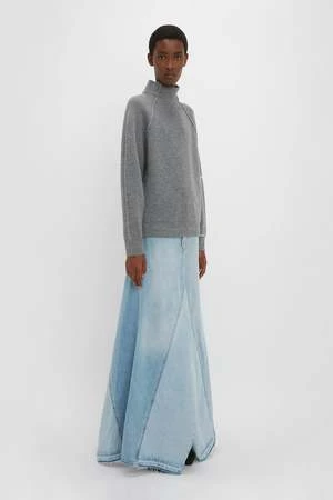 Victoria BeckhamExtreme Godet Denim Maxi Skirt - Image 3