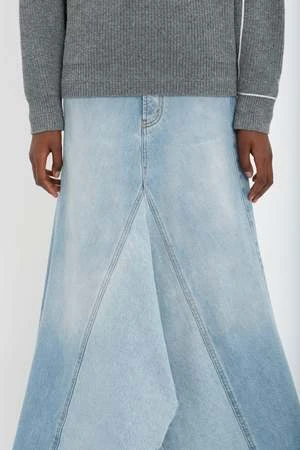 Victoria BeckhamExtreme Godet Denim Maxi Skirt - Image 5