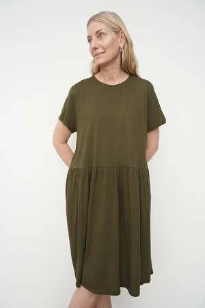 KowtowGather Tee Dress - Moss - Image 2