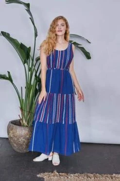 RUJUTA SHETHGema Tier Dress - Iris/Merida Stripes