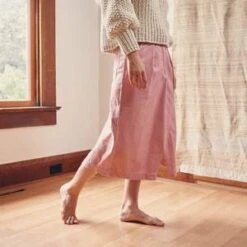 STORY Mfg.Jeannie Skirt - Sappy Pink Organic Denim