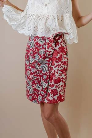 Jess MeanyVerbena Skirt - Red Florals - Image 2
