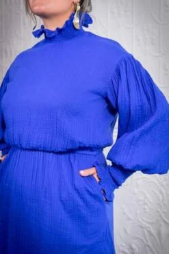 Atelier DelphineKohaku Crinkle Cotton Dress - Majorelle