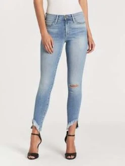 FRAME DenimLe Skinny De Jeanne Side Fray - Scampi