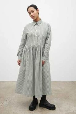 KowtowLee Dress - Deep Green Stripe