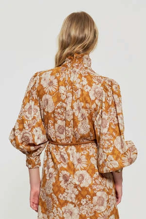 Antik BatikLeonie Mini Dress - Beige Floral - Image 2