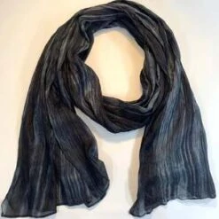 LuaWatercolor Silk Scarf - Charcoal