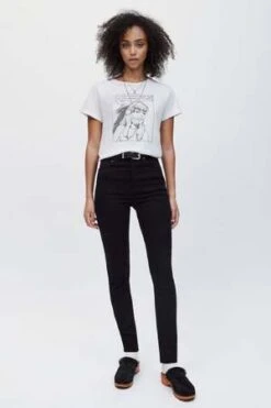 RE/DONEExtra Stretch 90s High Rise Ankle Crop Denim - Noir