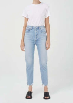 AGOLDERiley High Rise Straight Crop - Bitter