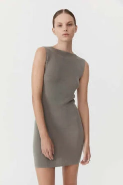 St. AgniVAS KNIT MINI DRESS - SHADOW