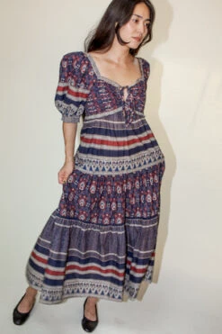 Sea New YorkTasha Print Short Sleeve Tiered Dress - Navy