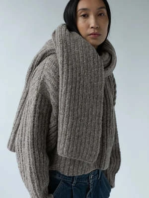 Shaina MoteCrop Chunky Scarf - Oatmeal - Image 3