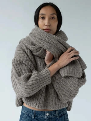 Shaina MoteCrop Chunky Scarf - Oatmeal - Image 4