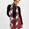 Eliza FaulknerSienna Long Scarf - White Plaid