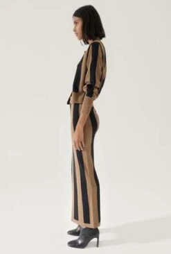 Silk LaundryKnit Straight Skirt - Kangaroo Stripe