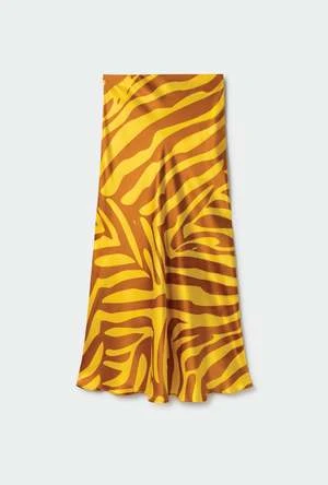Silk LaundryLong Bias Cut Skirt - Tiger Matisse - Image 2