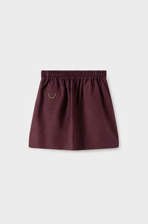 Silk LaundryYAK BLEND A-LINE MINI SKIRT - PORT - Image 2