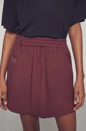 Silk LaundryYAK BLEND A-LINE MINI SKIRT - PORT - Image 5