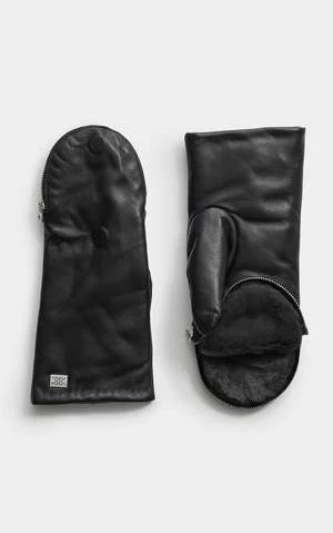 SOIA & KYOBetrice Leather Mittens - Black/Mushroom/Powder/Black/Hush - Image 5