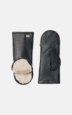 SOIA & KYOBetrice Leather Mittens - Black/Mushroom/Powder/Black/Hush - Image 6