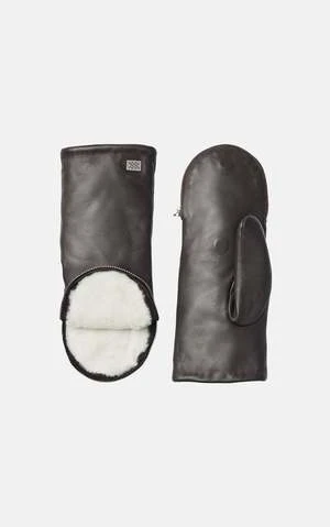 SOIA & KYOBetrice Leather Mittens - Black/Mushroom/Powder/Black/Hush - Image 7