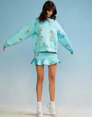 CYNTHIA ROWLEYStrawberry Bonded Mini Skirt - Image 6