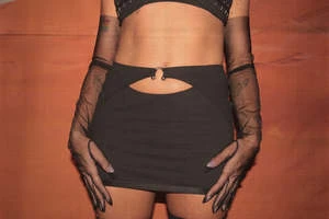 The EndUnderneath It All Backless Garter Thong Skirt - Black - Image 4