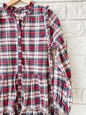 Pink ChickenKalani Dress - Holly Tartan - Image 3