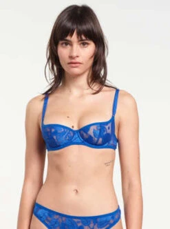 Yasmine EslamiZoe Lace Balcony Underwire Bra - Klein