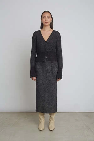 ELEVEN SIXZoe Skirt - Black/Silver Lurex - Image 2