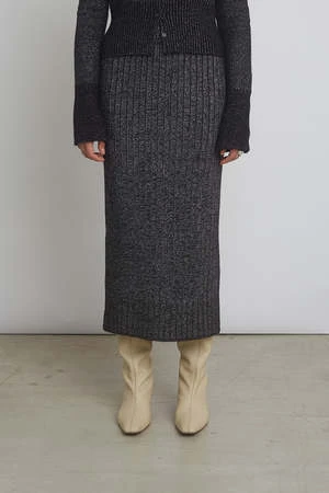 ELEVEN SIXZoe Skirt - Black/Silver Lurex